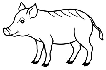 boar line art silhouette vector illustration