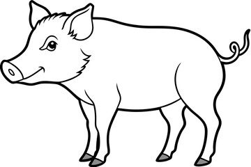 boar line art silhouette vector illustration