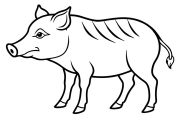 boar line art silhouette vector illustration