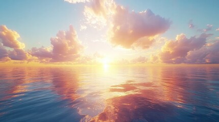 Fototapeta premium Serene Sunset Over Calm Ocean