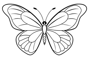 butterfly line art silhouette vector illustration