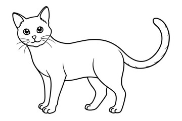cat line art silhouette vector illustration