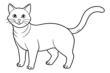 cat line art silhouette vector illustration