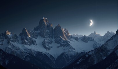 Swiss Alps Waning Crescent