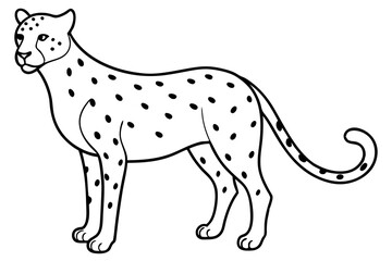 cheetah line art silhouette vector illustration