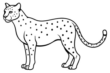 cheetah line art silhouette vector illustration