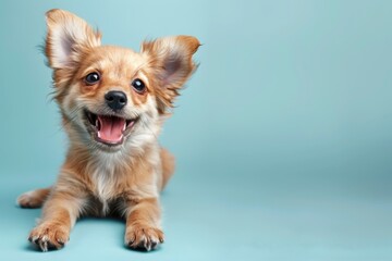 Cheerful Puppy Playing Joyfully