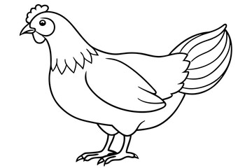 chicken line art silhouette vector illustration