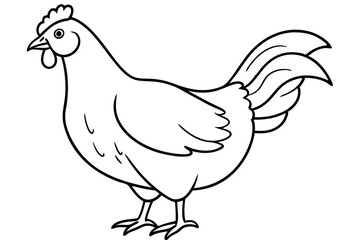 chicken line art silhouette vector illustration