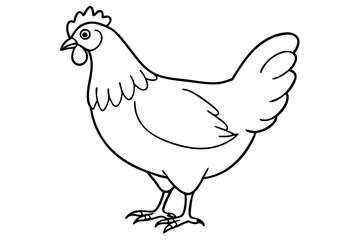 Obraz premium chicken line art silhouette vector illustration