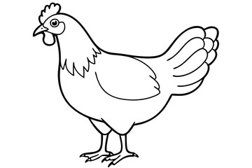 chicken line art silhouette vector illustration
