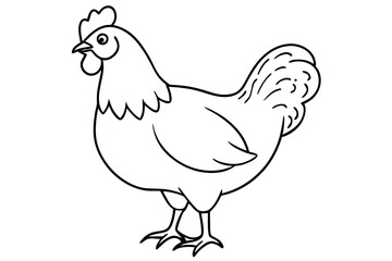 chicken line art silhouette vector illustration