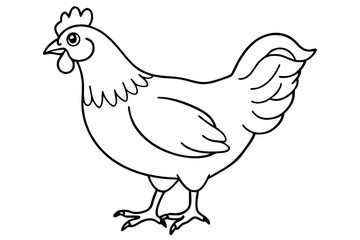 chicken line art silhouette vector illustration