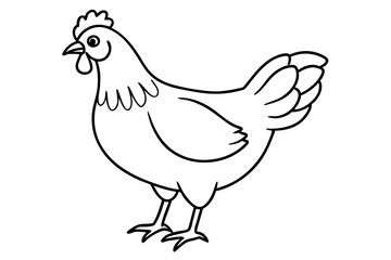 chicken line art silhouette vector illustration