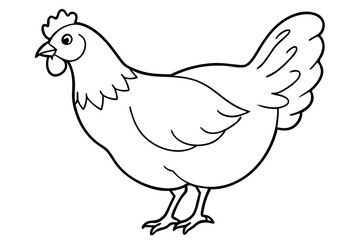 chicken line art silhouette vector illustration