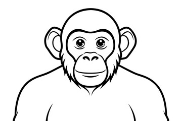 chimpanzee line art silhouette vector illustration