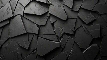 Wallpaper featuring a polygonal 3D wall design with a black futuristic surface and a dark 3D render