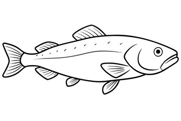 cod line art silhouette vector illustration