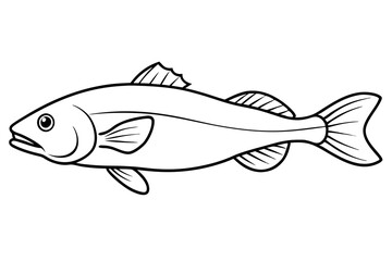 cod line art silhouette vector illustration