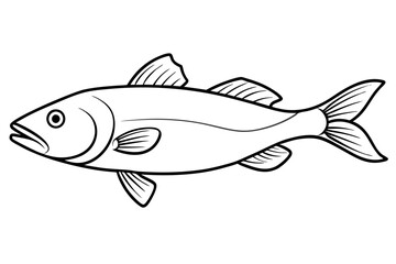 cod line art silhouette vector illustration