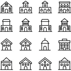 Fototapeta premium House icons set with various home and building symbols