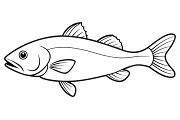 cod line art silhouette vector illustration