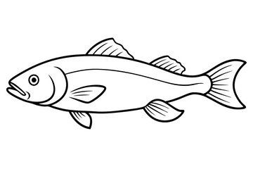cod line art silhouette vector illustration