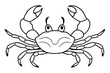 crab line art silhouette vector illustration