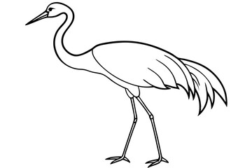 crane line art silhouette vector illustration