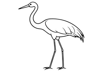 crane line art silhouette vector illustration