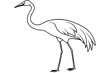 Obraz premium crane line art silhouette vector illustration