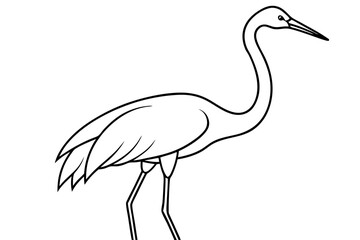 crane line art silhouette vector illustration