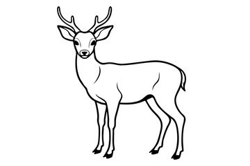 deer line art silhouette vector illustration