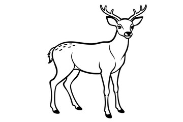 deer line art silhouette vector illustration
