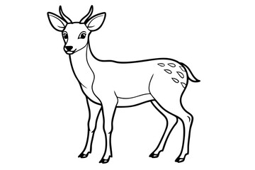 deer line art silhouette vector illustration