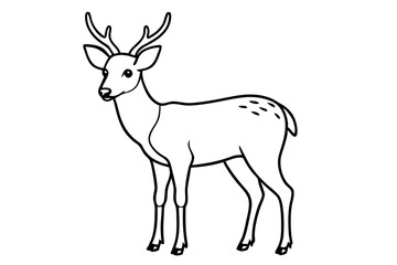 deer line art silhouette vector illustration