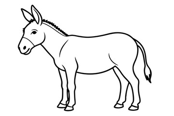 donkey line art silhouette vector illustration