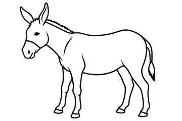 donkey line art silhouette vector illustration