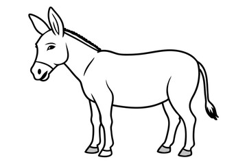 donkey line art silhouette vector illustration