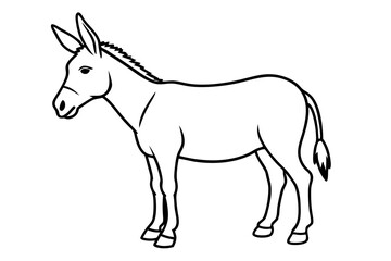 donkey line art silhouette vector illustration