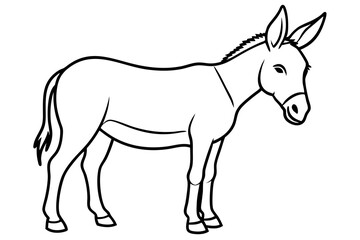 donkey line art silhouette vector illustration