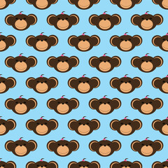 Adorable Cute Monkey Vector Seamless Pattern Digital Paper for Children's Nursery, Baby Shower Decorations, Scrapbooking, Kids Room Wallpaper, Fabric, Wrapping Paper, and Fun Jungle-Themed Crafts