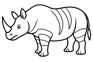 Fototapeta premium Monoline Rhino Illustration