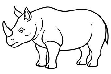 Monoline Rhino Illustration