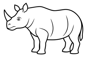 Monoline Rhino Illustration