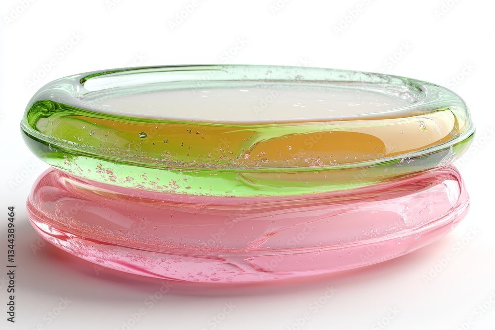 Fototapete A three-dimensional rendering of glass featuring multiple colors set against a white backdrop
