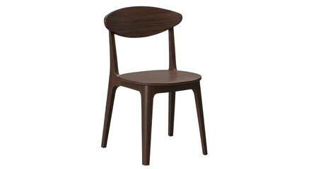 Isolated Dark Brown Wooden Chair