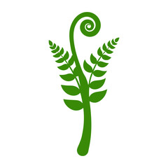 Cute Fiddle Head Fern Vector Illustration