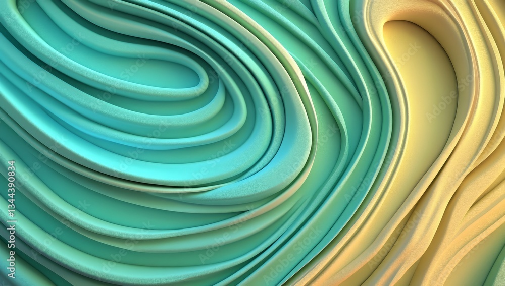 Aufkleber a smooth green gradient background features curved lines of light