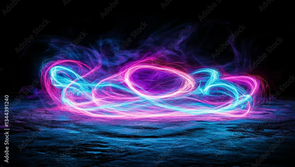 Poster a 3d rendering featuring radiant lines set against a dark backdrop